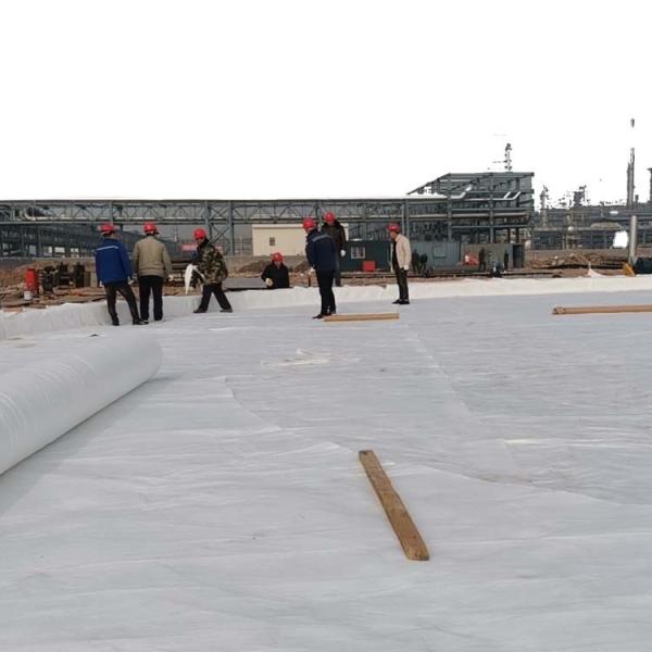 High Tensile Strength Non-Woven Geotextile for Slope Protection in White/Black 300g/m2