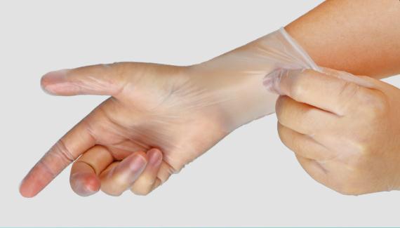 Industrial Disposable Vinyl Powder Free Gloves Large 240MM Vinyl Gloves Food Safe