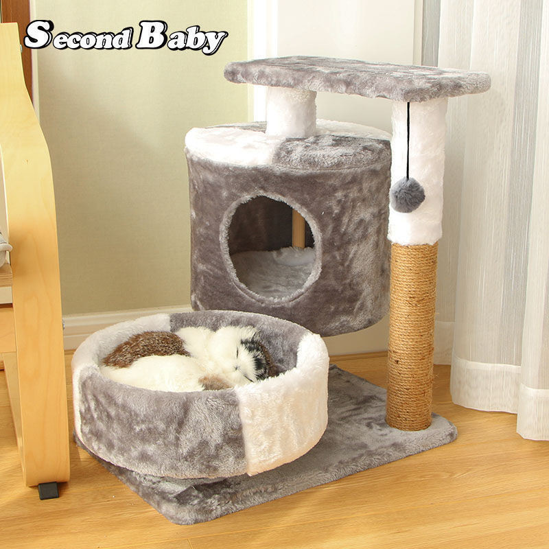 Customizable Pet Scratcher Wood and Lint Supply Board Tree Climbing Sisal Flower Catcher