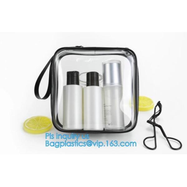 recyclable travel PVC cosmetic bag travel set bag, PVC Zip Lock Plastic Cosmetic Travel Packaging Bag, PVC Zipper Travel
