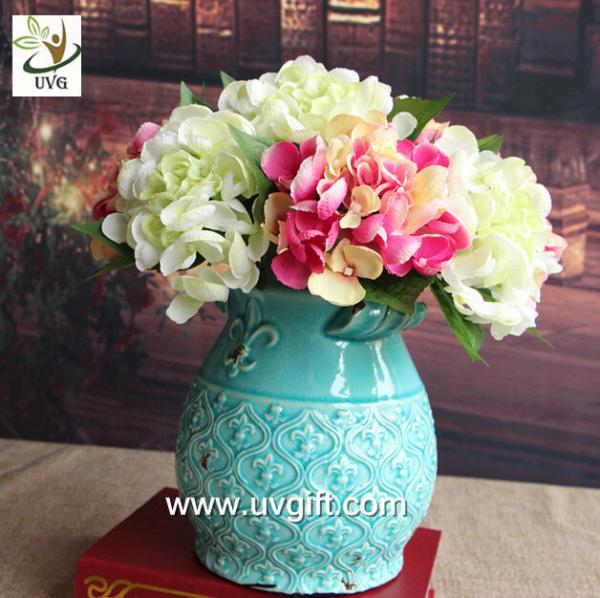 UVG FHY24 wedding decoration materials cheap artificial hydrangea flower for indoor use