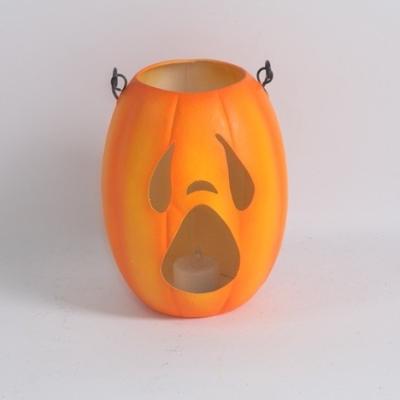 Halloween Pumpkin Light Shape Lanterna Elétrica Laranja Branca Rosto Fantasma