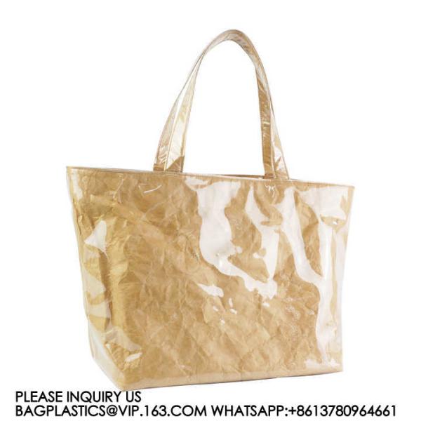 Tyvek Beach Tote Bag Customized Logo Shopping Bag Fashion Woman Custom Beach Bag Paper Shopping Bag Tyvek Tote Bag