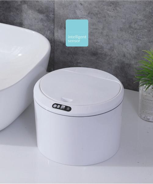 Home Living Room Creative Light Luxury Style With Lid Desktop Smart Trash Can Car Sensor Automatic Trash Can