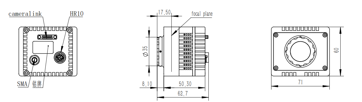 320×256 30μm TEC Cooled SWIR InGaAs Camera 300fps Camera Link GS-SW3201730300-C-CL