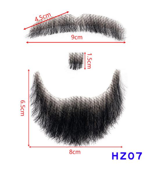 Real Hair Realistic Fake Beard and Moustache for Men Cosplay Invisible Mustache