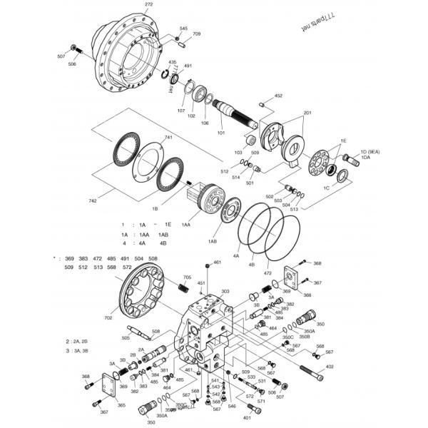 Doosan Swing Motor DX300 401-00440B Excavator Spare Part For Excavator Swing Motor Mini