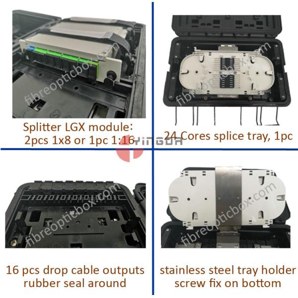Коробка замка для канатов волокна ПП + ГФ делает емкость водостойким 290 * 190 * 110мм 24корес