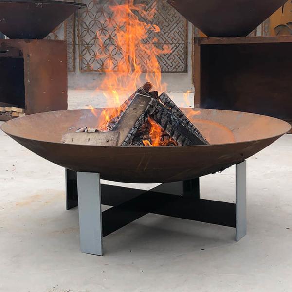 bacia de fogo de aço de aço do diâmetro 600mm Corten dos poços do fogo de 6mm