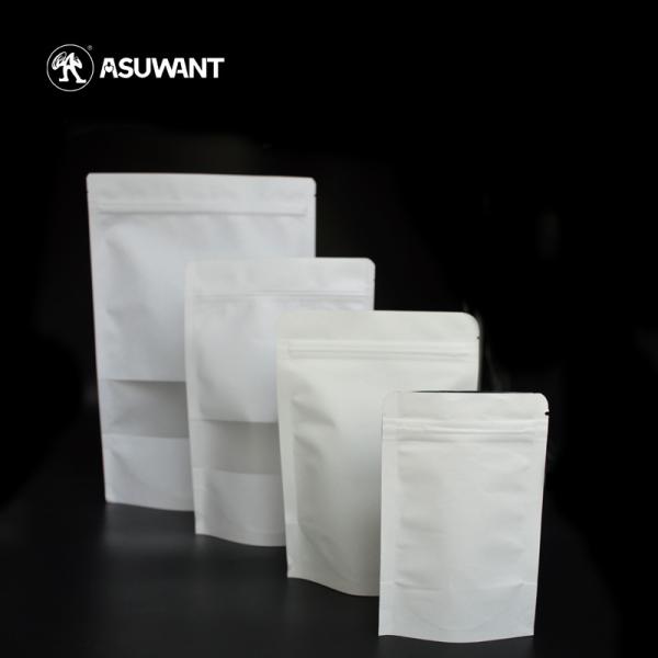 Smell Proof Kraft Paper Zipper Bags Aluminum Foil Biodegradable Stand Up Pouch