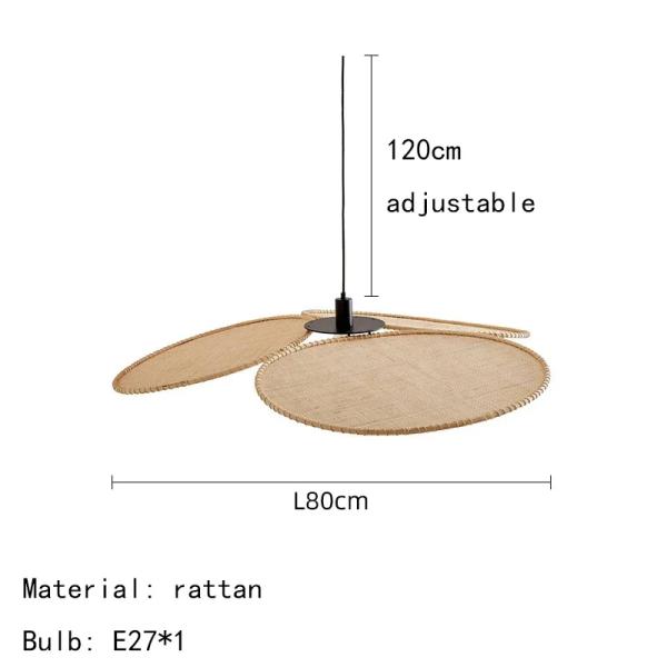 Restaurant Lighting Living Room Parlor Bar Decor Japanese Wicker Art Petal Pendant Light(WH-WP-141)