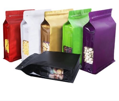 Custom Printing 250g 500g 1kg Zip Lock Aluminum Foil Flat Bottom Bags with