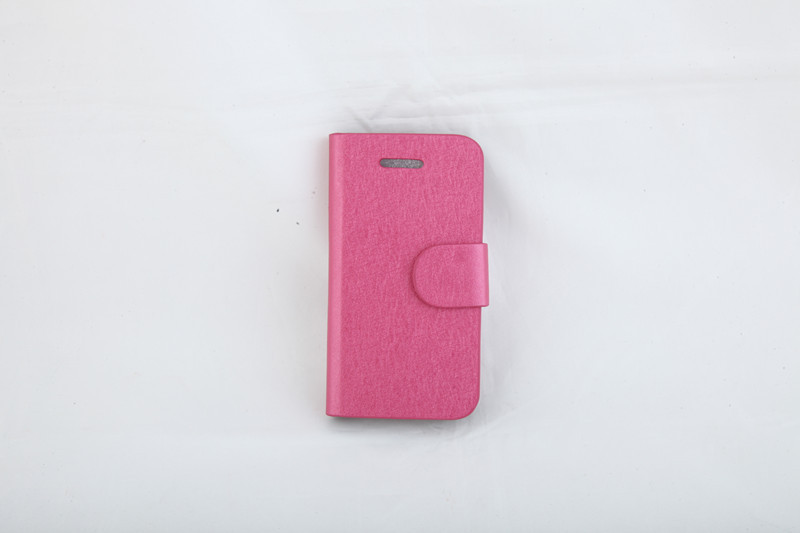 Silk Print PU Leather Wallet Case For IPhone 4 Protective Screen Cover