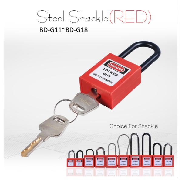 Chrome Plating Shackle 38mm Industrial Safety Lockout Padlocks OEM Support G15