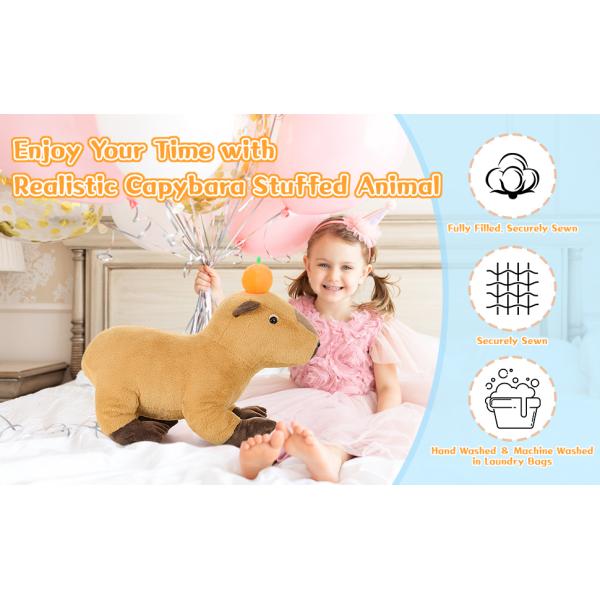 24  Life-Like Large Capybara Plush Toy Realistic Giant Stuffed Animal Soft Body Hugging Pillow Best Gift Boys Girls Birthday
