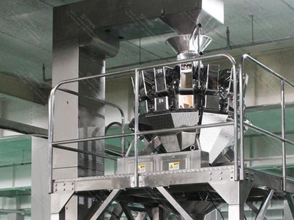 High Speed Multihead Weigher Packing Machine With Double Belts Pull Film