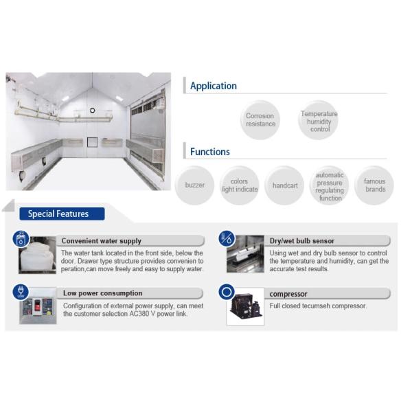 Paseo programable inteligente del laboratorio de la máquina de prueba del espray de sal de LIYI en tipo del sitio