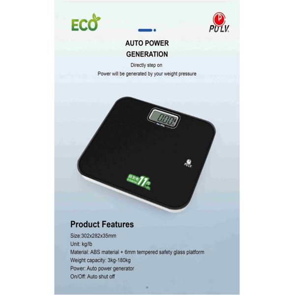 Eco Power Battery Free Auto Power Generated Weight Scale Black Color