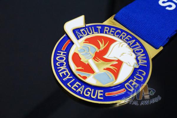 Baseball Or Hockey Dancing Custom Sports Medals For Canada With Printed Ribbon