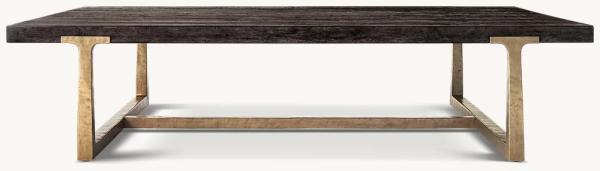 Modern Coffee Table Living Room Furniture 1400*800*450 Mm With Stainless Steel And Wood Top