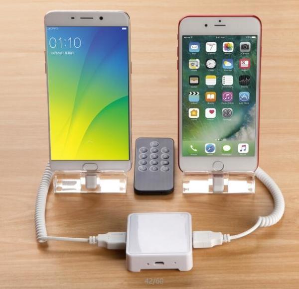 COMER 2 USB Port Alarm Device For Mobile phone retail display anti theft alarm system