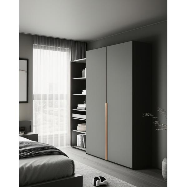 Custom Wardrobe Doors Aluminum Edging Modern Shaker Design H2.7m​