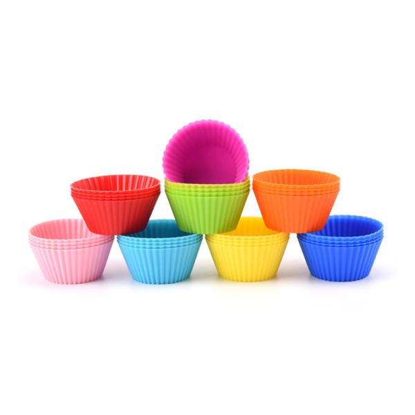 Reusable Standard Colorful Truffle Cups Non-stick Cupcake Baking Liners Muffin Molds Funny Silicone Baking Cups Cake Mold