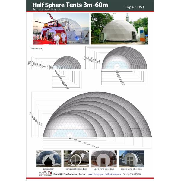 Прозрачные шатры геодезического купола крышки ПВК для Веддинг/партия 100 - 10000 человек