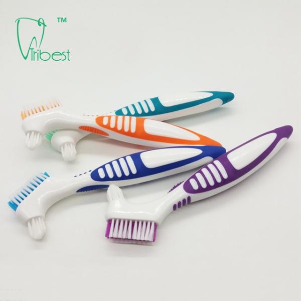 Nylon Bristle Oral Care Denture Tooth Brush Two Head