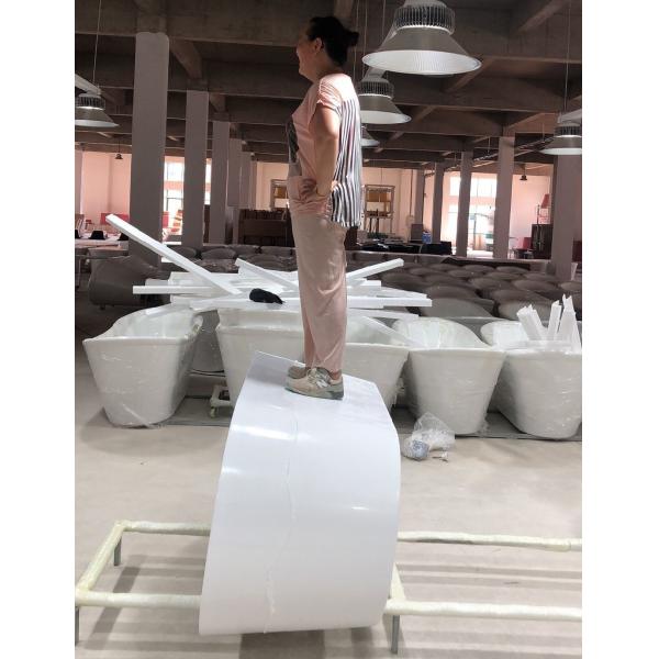 US 200 Samples Freestanding Acrylic Bathtub Narrow Rim Border Bulk Packing Oval Design
