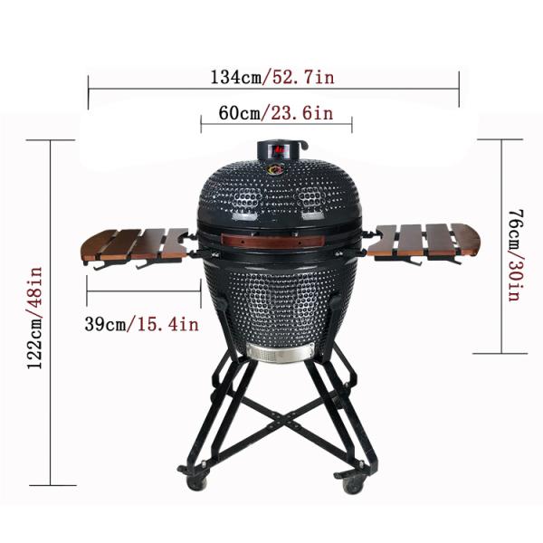 KIMSTONE   23.5 Inch Smoker Barbecue Grills Kamado Joe Cooking Ceramic Bbq