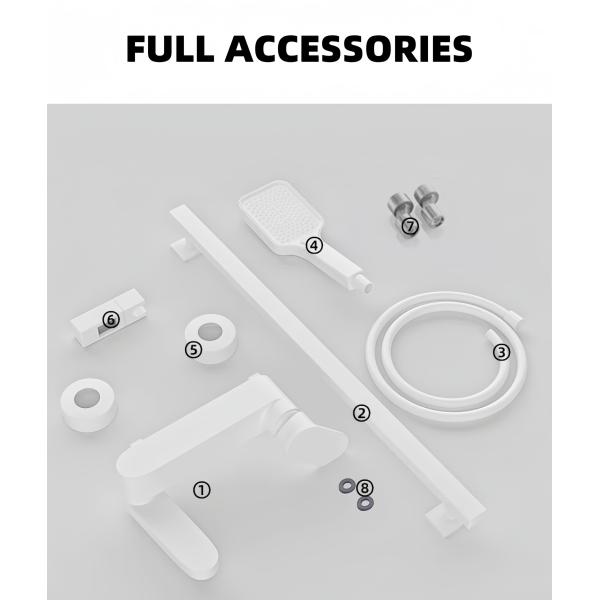 Cream Style Exposed Valve Showers Two Outlets Brass Body for Apartment