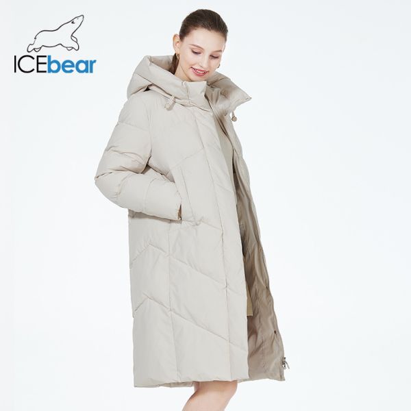 [Main Product Image - Long Puffer Coat Full View] Color Detail Hood Design Quilting Close-up Back View
