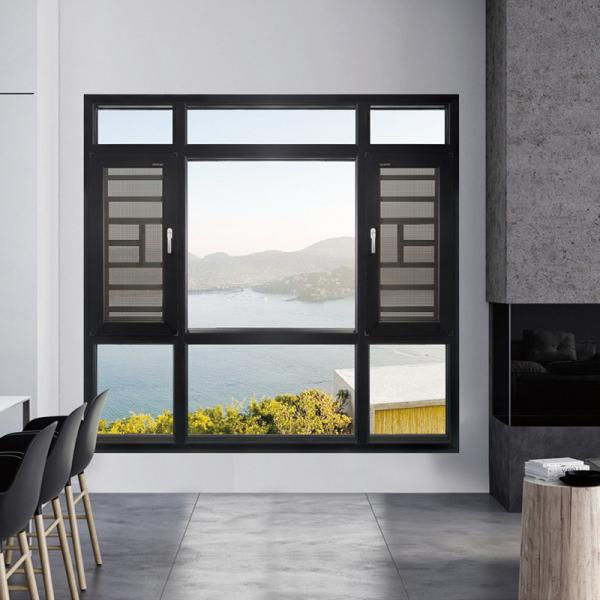 Niveau 8 étanchéité à l'air fenêtres de maison en aluminium à carreaux en acier inoxydable 304