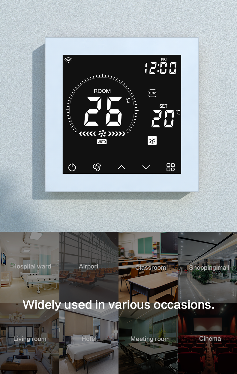 Smart Digital HVAC Thermostat With Weekly Programmable Schedule Fan Speed Control