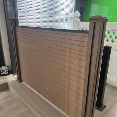Customized Extrusion Wpc Fence Panels Brown Color 6 Feet Weather Resistance