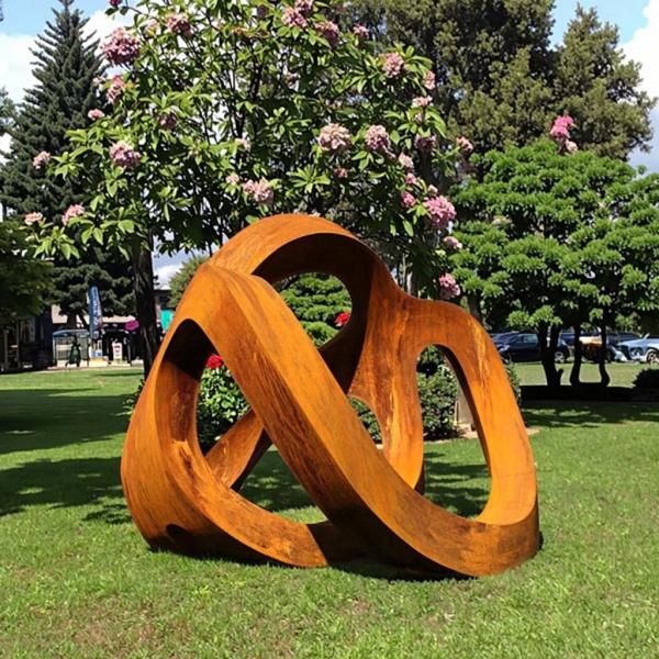 Custom Weathering Steel Outdoor Abstract Sculpture for Landscape from Professional Sculpture Factory