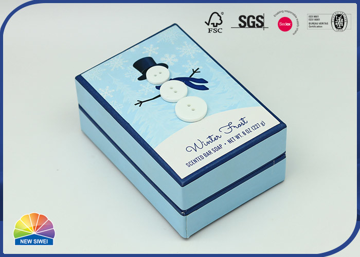 Коробка плеча снеговика 350gsm C1S бумажная твердая застегивает украшенный