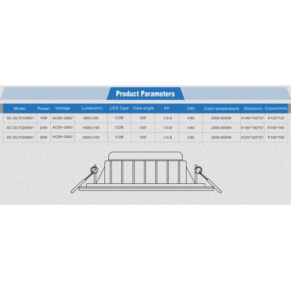 COB LED square downlight 10W bulk supply