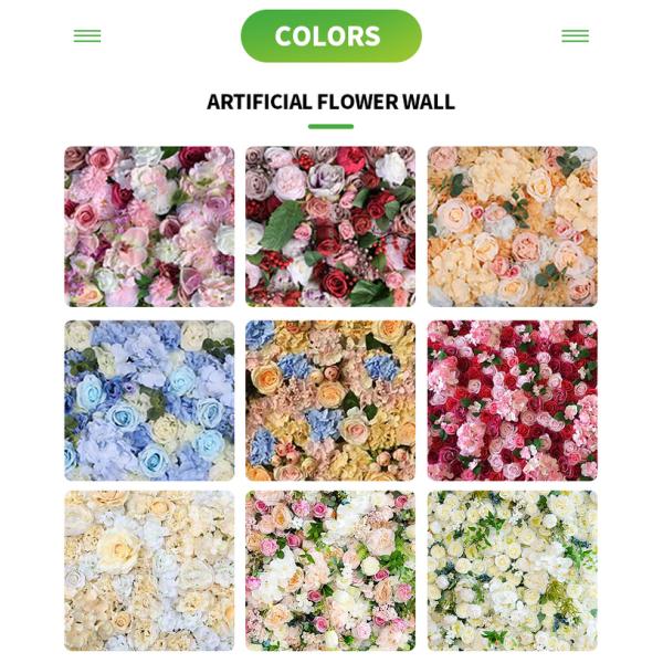 OEM ODM Silk Rose Artificial Flower Wall Panels 50*50cm 40*60cm