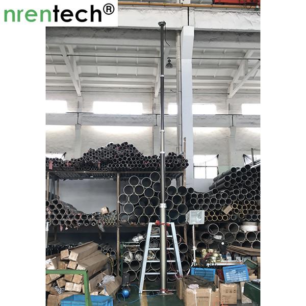 9m tower light pneumatic telescopic mast/ inside electric wires/ aluminum telescoping mast
