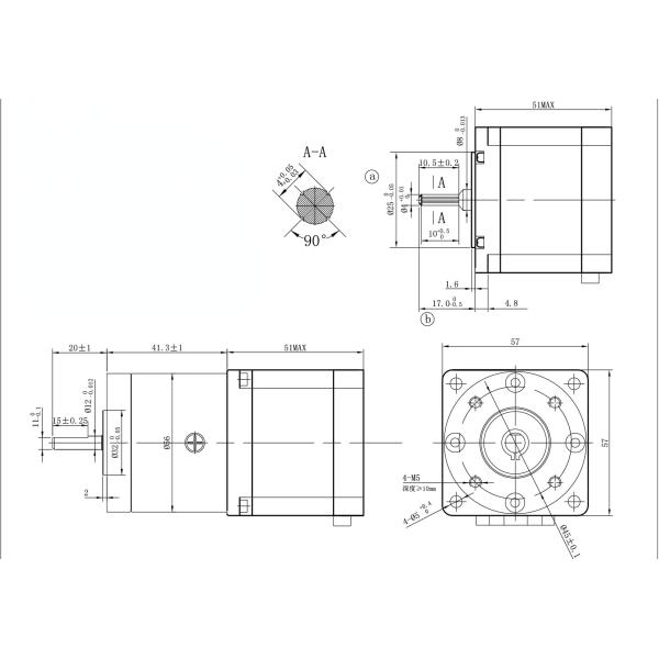 Dc мотора коробки передач вращающего момента Nema 23 57BYGH236-01AG6 0.55A высокий зацепил Stepper мотор