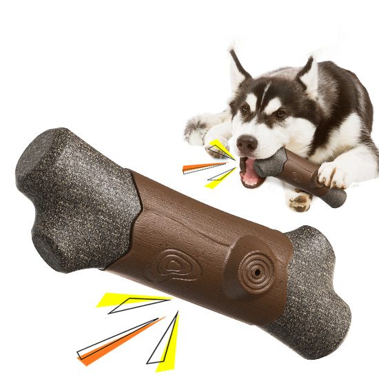 Pet Dog Chew Toys Interactive Tooth Cleaning Bone Indestructible Nylon/TPR Squeak Toy