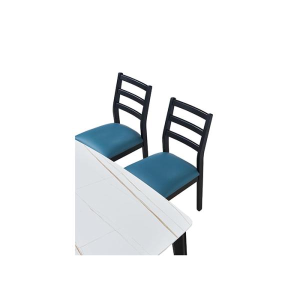 130cm Stylish Family Rock Slate Solid Wood Dining Room Table