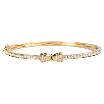 Senior Presence 18K Gold Diamond Bowknot Bangle 0.96ct Customized Design