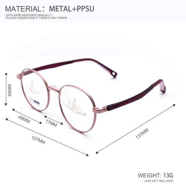Varios colores de los niños de metal y PPSU óptico anteojos deportivos LF 2533