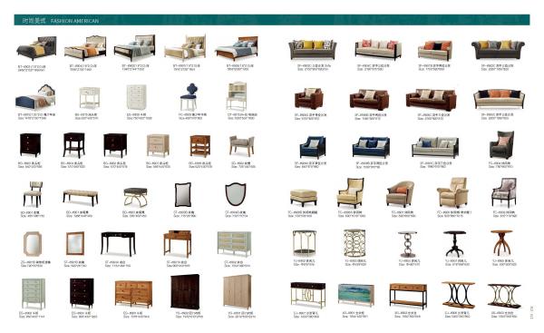 Light luxury bedroom furniture set of Leather headboard bed with Stainlesss steel bench stool