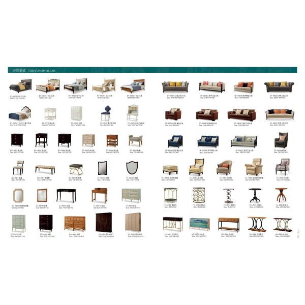 American leisure style Dining room furniture set of Circle Table with Upholstery chairs and Dining buffet cabinets