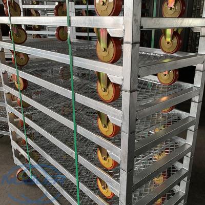 Hot Galvanized Zinc Danish Flower Trolley with Net Mesh Layer and Steel Flower Cart Item