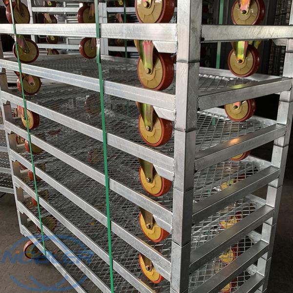 Hot Galvanized Zinc Danish Flower Trolley with Net Mesh Layer and Steel Flower Cart Item